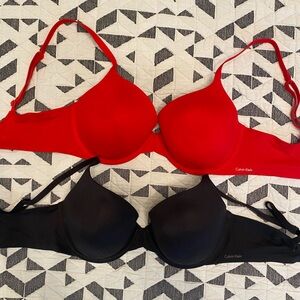 Calvin Klein Red and Black T-Shirt Bras Intimates